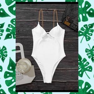 Shein Cut Out Chain Linked One-piece Swimsuit